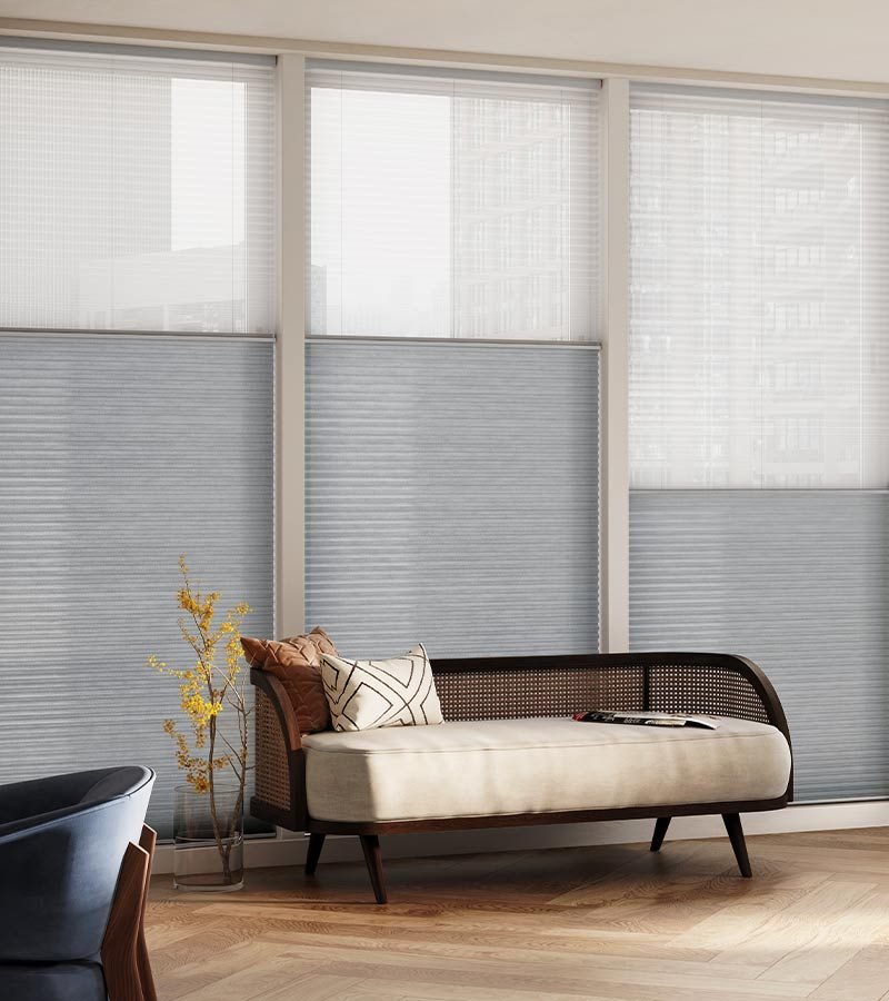 Day & night cellular shades, top down shade